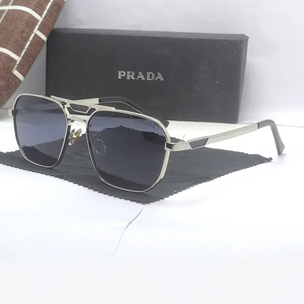Prada Silver Black Sunglass uv protected lens - Image 2