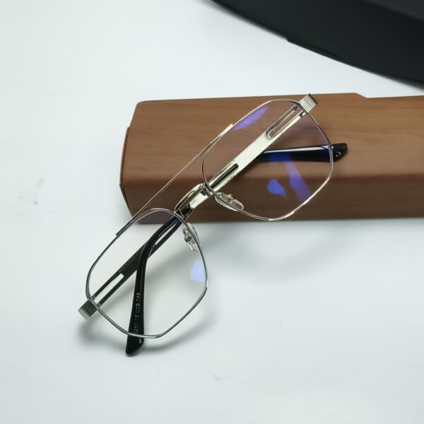 metal Large Square Frame Anti-Blue Light Glasses - Image 4