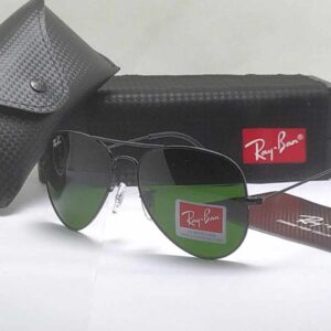 RB metal aviator  black bottle green lens UV protected