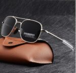 AO Pilot Sunglasses For Men Women Classic Retro silver black