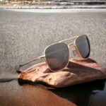 AO Pilot Sunglasses For Men Women Classic Retro golden black